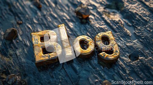 Image of Black Marble Blog concept creative art poster.