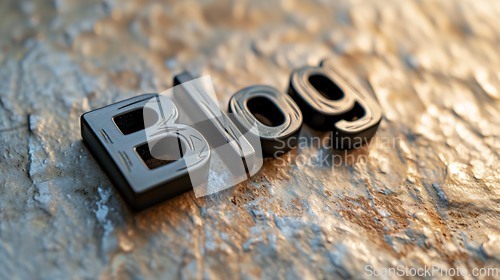 Image of Black Glossy Surface Blog concept creative art poster.