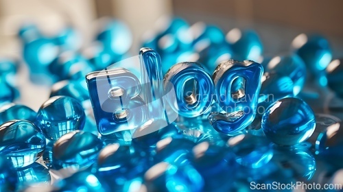 Image of Blue Glass Blog concept creative art poster.
