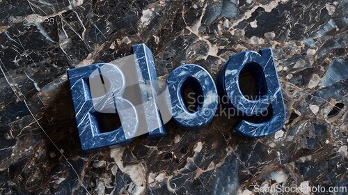 Image of Blue Marble Blog concept creative art poster.