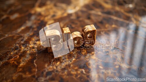 Image of Brown Marble Blog concept creative art poster.
