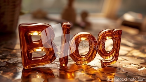 Image of Brown Glass Blog concept creative art poster.
