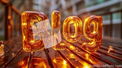 Image of Brown Glass Blog concept creative art poster.
