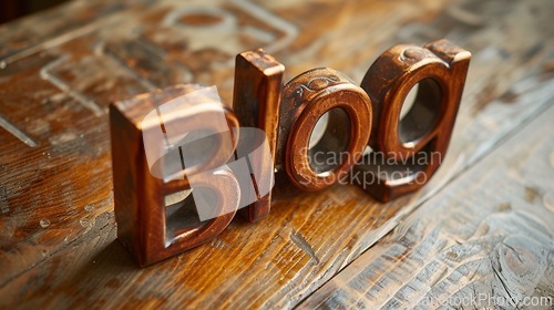 Image of Brown Glossy Surface Blog concept creative art poster.