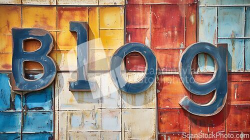 Image of The word Blog created in Cubist Drawing.