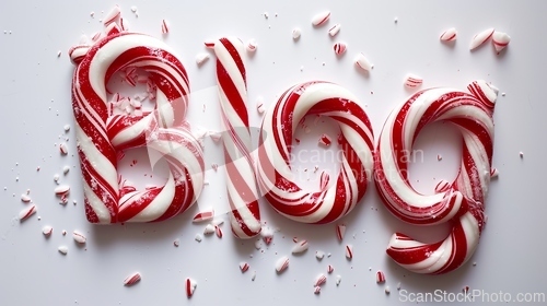 Image of The word Blog created in Candy Cane Typography.