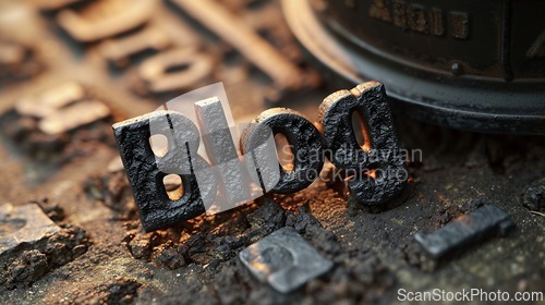 Image of Carbon Blog concept creative art poster.