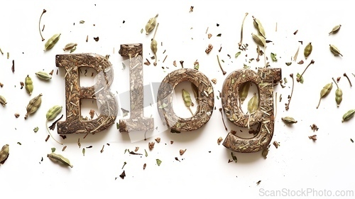 Image of The word Blog created in Cardamom Typography.