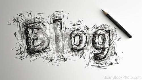 Image of The word Blog created in Charcoal Sketch.