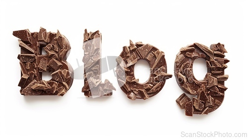 Image of The word Blog created in Chocolate Typography.