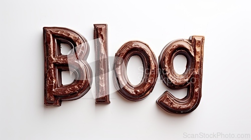 Image of The word Blog created in Chocolate Typography.