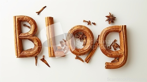 Image of The word Blog created in Cinnamon Typography.