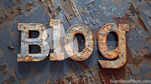 Image of Concrete Blog concept creative art poster.