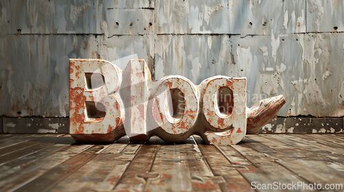 Image of Concrete Blog concept creative art poster.
