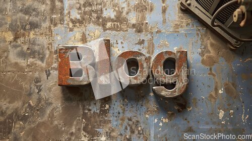 Image of Concrete Blog concept creative art poster.