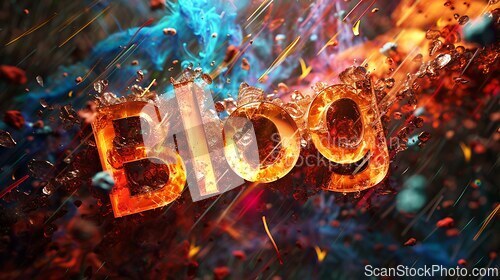 Image of Cosmos Blog concept creative art poster.