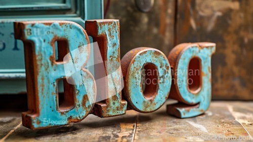 Image of Copper Patina Blog concept creative art poster.