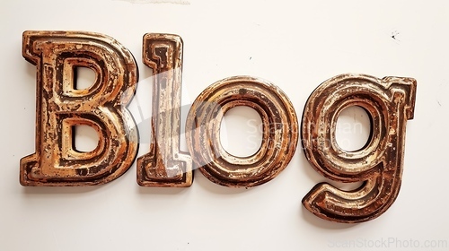 Image of The word Blog created in Copperplate Calligraphy.