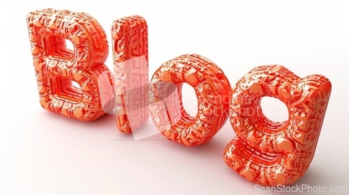 Image of The word Blog created in Coral Letters.