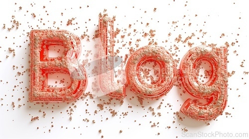 Image of The word Blog created in Coral Letters.