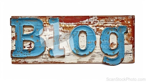 Image of The word Blog created in Decoupage.