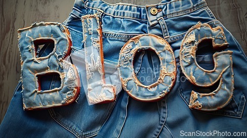 Image of Denim Blog concept creative art poster.