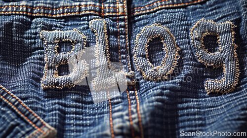 Image of Denim Blog concept creative art poster.