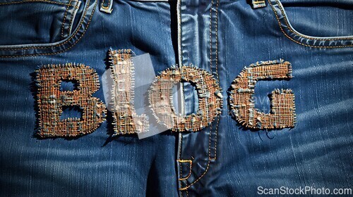 Image of Denim Blog concept creative art poster.
