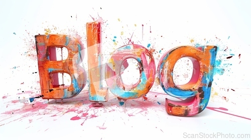 Image of The word Blog created in Digital Collage.