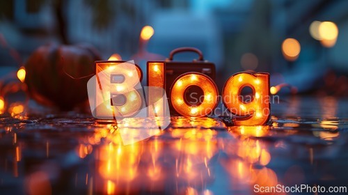 Image of Direct Lighting Blog concept creative art poster.
