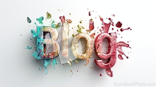 Image of The word Blog created in Embossed Calligraphy.