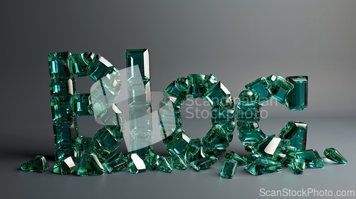 Image of Emerald Crystal Blog concept creative art poster.