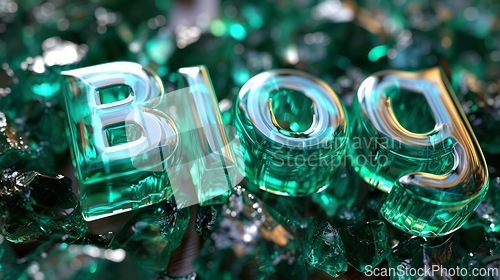 Image of Emerald Crystal Blog concept creative art poster.