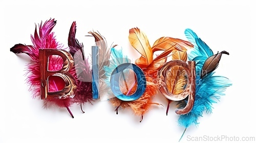 Image of The word Blog created in Feather Letters.