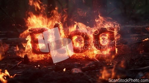 Image of Fire Blog concept creative art poster.