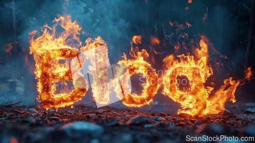 Image of Fire Blog concept creative art poster.