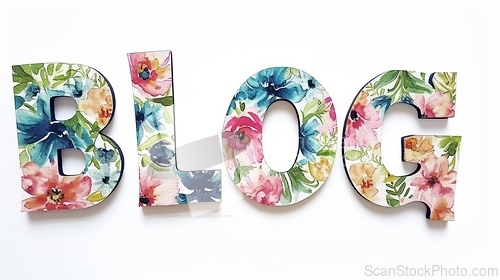 Image of The word Blog created in Floral Lettering.