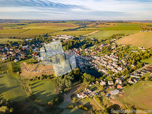 Image of Panorama of central European village Puklice, Czech Republic