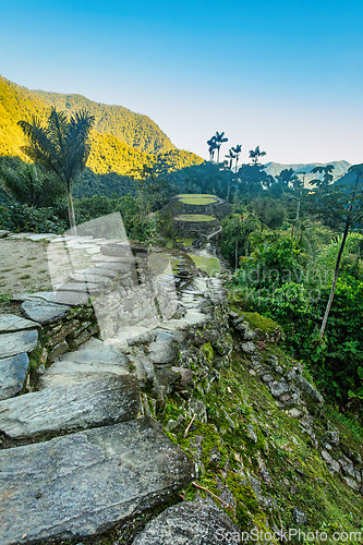Image of Ciudad Perdida, ancient ruins in Sierra Nevada mountains. Santa Marta, Colombia wilderness