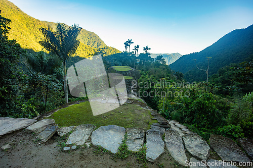 Image of Ciudad Perdida, ancient ruins in Sierra Nevada mountains. Santa Marta, Colombia wilderness