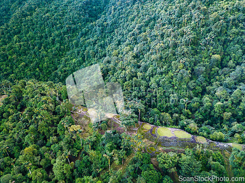 Image of Ciudad Perdida, ancient ruins in Sierra Nevada mountains. Santa Marta, Colombia wilderness