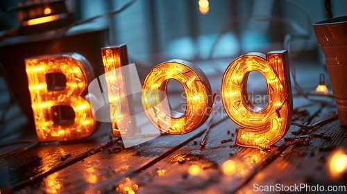 Image of Front Lighting Blog concept creative art poster.