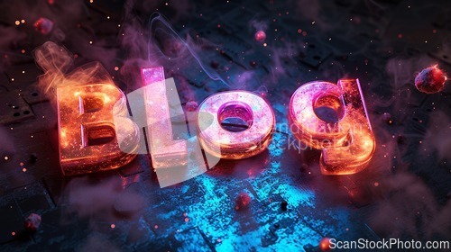 Image of Galaxy Blog concept creative art poster.