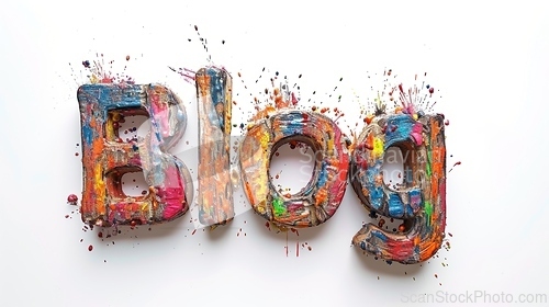 Image of The word Blog created in Glitch Art.