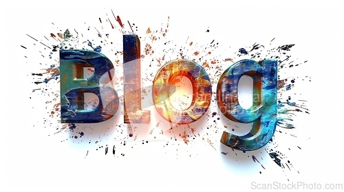 Image of The word Blog created in Glitch Art.