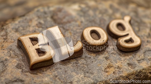 Image of Granite Stone Blog concept creative art poster.