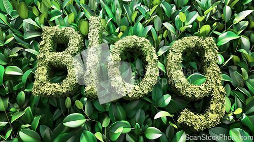 Image of Green Blog concept creative art poster.