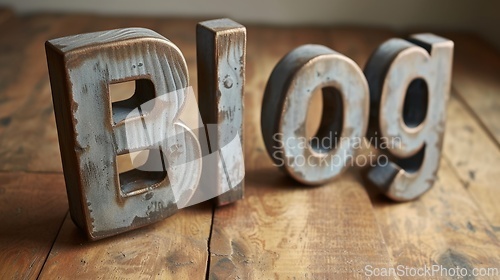 Image of Grey Blog concept creative art poster.