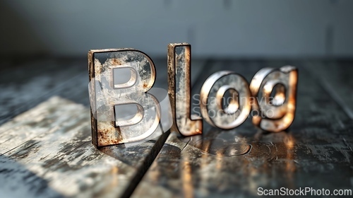 Image of Grey Glass Blog concept creative art poster.