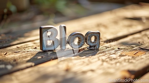 Image of Grey Glossy Surface Blog concept creative art poster.